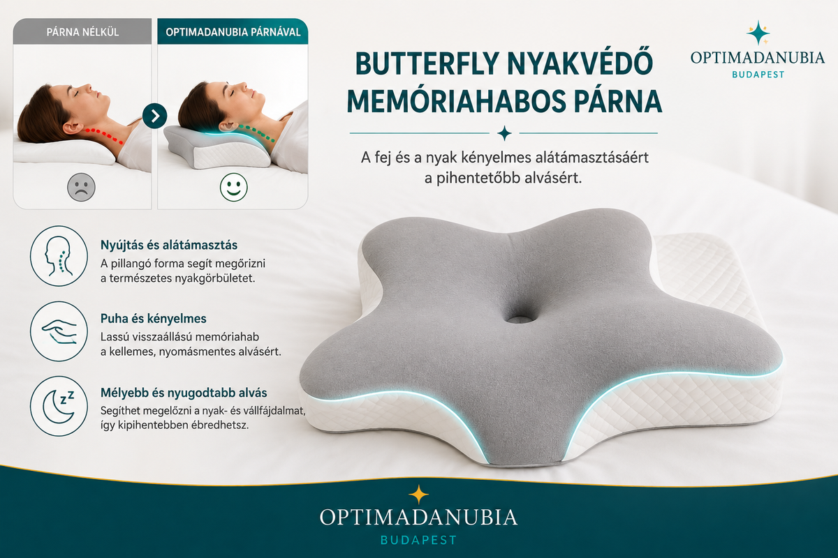 PillangóPárna™ – Ergonomikus memóriahabos párna